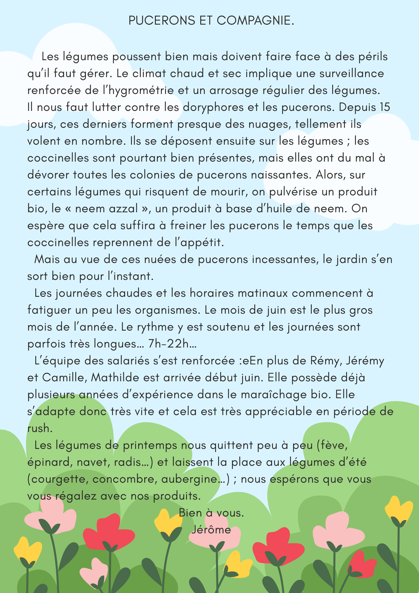 Mot du jardinier juin 2025- La ferme des Plaines